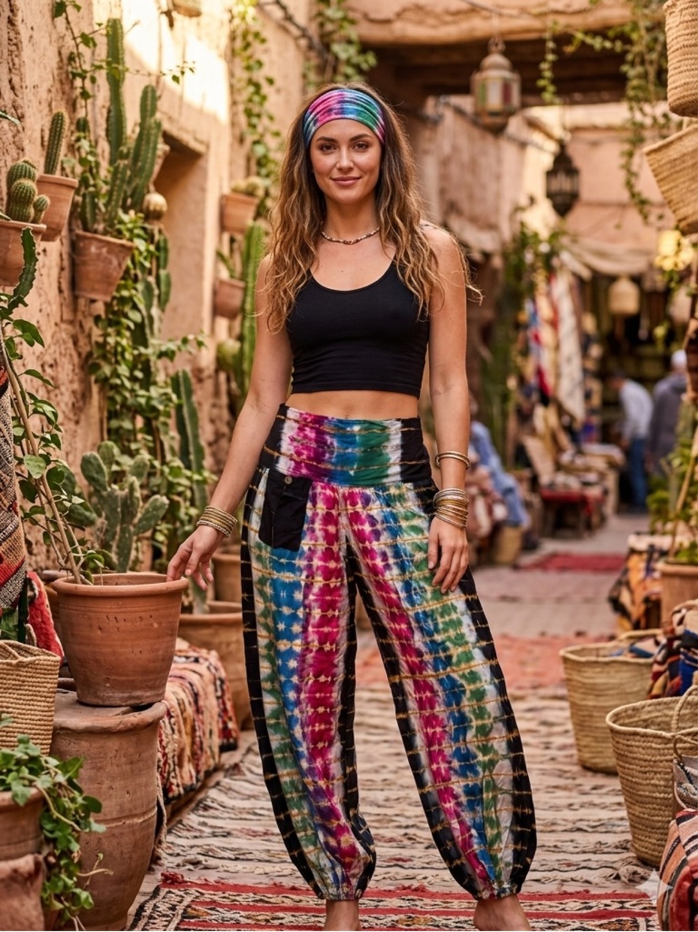 Earthbound Trading Co Balloon Tie-Dye Pants